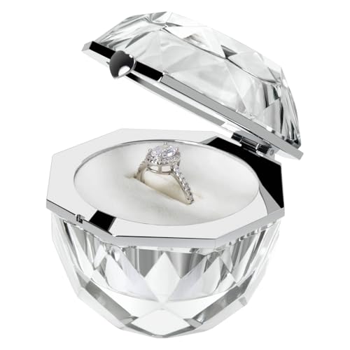 Crystal Engagemen Ring Box for Proposal Wedding Ceremony Diamond Ring Box
