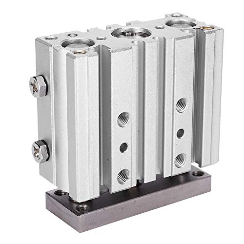12mm Bore 30-100mm Stroke Pneumatic Air Cylinder, Double Action Triple Rod, M5 Thread Air Fitting Port Aluminum Alloy Cylinder, 1.2 Bar to 10 Bar