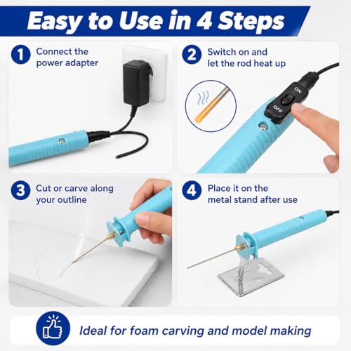 VOBOR Polystyrene Cutter 10 cm, 30 W Hot Wire Cutter 100-240 V, Electric Foam Cutter for Polystyrene Arch