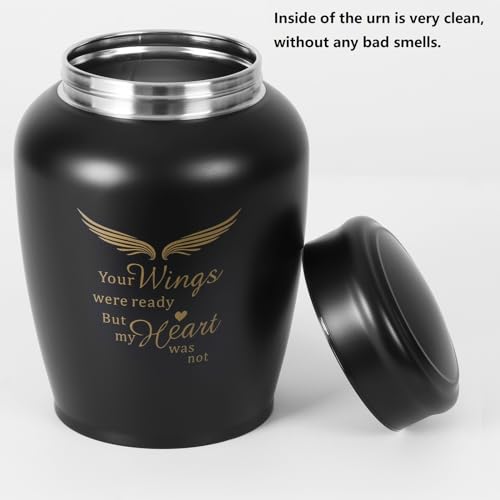 Large Cremation Urns for Ashes Adult Male/Female/Dad/Mom/Father Large,180lbs Black Angel