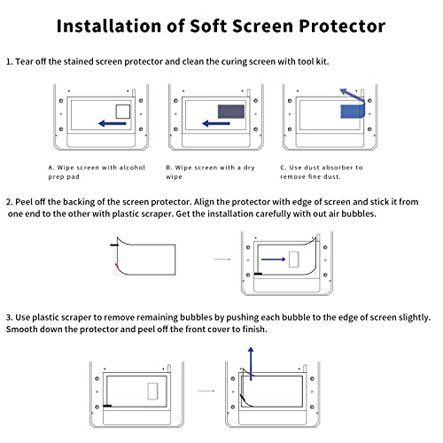 KOYOFEI 5PCS Screen Protector for LCD Resin 3D Printers, Screen Protective Film for ELEGOO Saturn 2, Phrozen Sonic Mighty 8K, Photon M3 Premium 10.1 inch 8K Resin Mono Screen 3D Printers