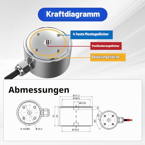 Load Cell Sensor, 500 kg Load Cell Weight Sensor, Columns Load Cell Weighing Sensor Scale Sensor Weight Sensor Industrial Load Cell Weight Sensor for Weighing Tests (Pull, Pressure, Traction Force)