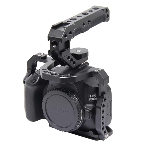 Lightweight Camera Top Handle with 3/8" locating Pins for Camera Cage with ARRI Interface,Camera Top Handgrip with 3 Cold Shoe Interface to Mount Light/Microphone/Monitor