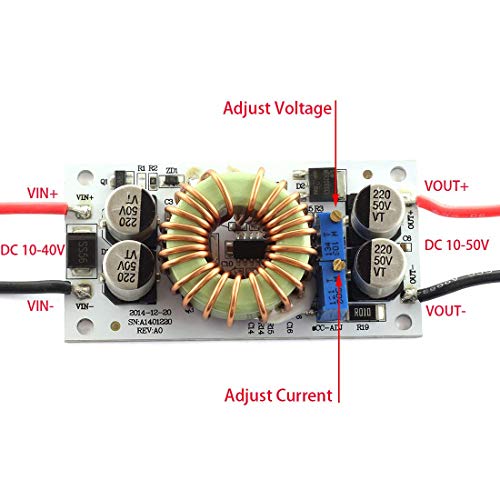 Hailege 250W DC-DC Boost Step-up Module, 10-40V to 10-50V, 6A Adjustable, Constant Voltage, Constant Current, 150KHz, 6A, 250W