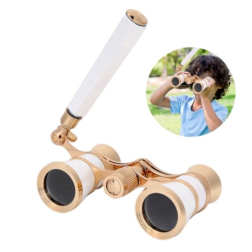 Opera Glasses, 25mm Optics Lens Theater Binoculars, Binoculars Compact, with Carry Pocket, for Kids, Adults, Costume, Indoor Viewing, 11 * 6.3 * 3cm/4.3 * 2.5 * 1.2in