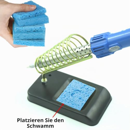 DHER Sponges Soldering Iron Clean Soldering Tips High Temperature Soldering Sponge Pack of 10 | Soldering Iron Cleaning Sponge Thickened 5.5 x 5.5 cm Square High Temperature Resistant Soldering Iron Head Cleaning Sponge