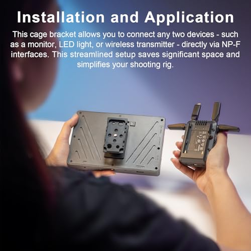 FOMITO NP-F2 Dual-Sided NP-F Plate, All-Aluminum Alloy, ±90° and ±180° Angle Adjustment, for Monitor, LED Light, Wireless Transmitter