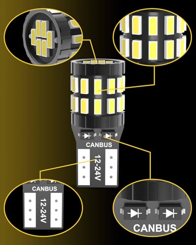 OUSHI 501 White Light Bulbs, DC12-24V, 6000K Bulbs for Indoor and Outdoor Lighting, Pack of 4 [Energy Class B]