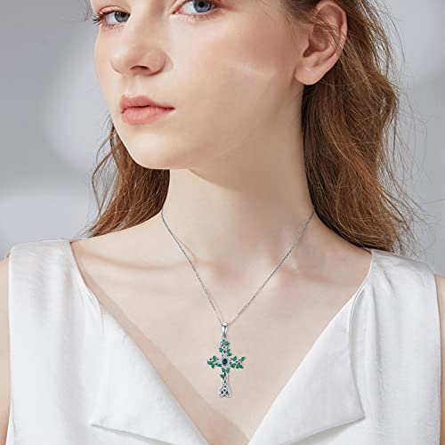 Celtic Cross Urn Necklace 925 Sterling Silver Celtic Religious Cremation Necklace for Ashes Cross Cremation Jewelry Gifts for Women