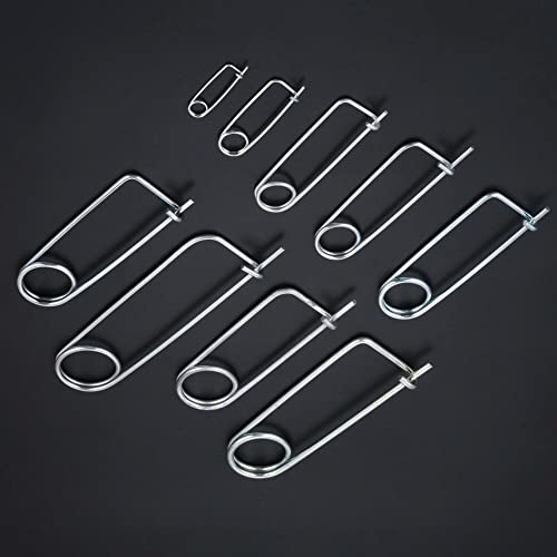Generic steel brooch shape cotter safety pins, 5×110×43mm, 4-piece set for farm, lawn and garden hitch fasteners