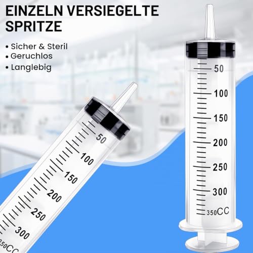 Pack of 2 Large Syringes 550 ml Plastic Syringe with Hose | Colostrum Syringes Individually Sealed Large Plastic Syringe for Liquid Measuring for Industry, Laboratory, Garden, Pet Food 250ml