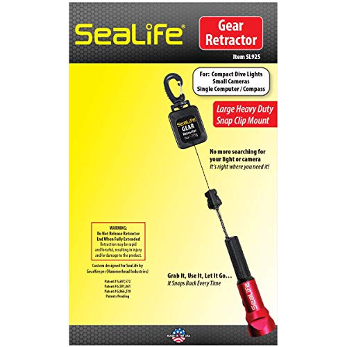 SeaLife Compact Underwater Retractor 9 oz. retraction Force; 32” Maximum Length. Holds Mini Lights, Micro Series and RM-4K Cameras
