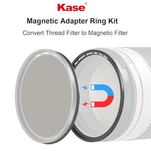 Kase 112mm Magnetic Lens and Filter Adapter Ring Kit - Convert 112mm Screw-in Thread Filter to Magnetic, Ultra-Thin & Aluminum Alloy