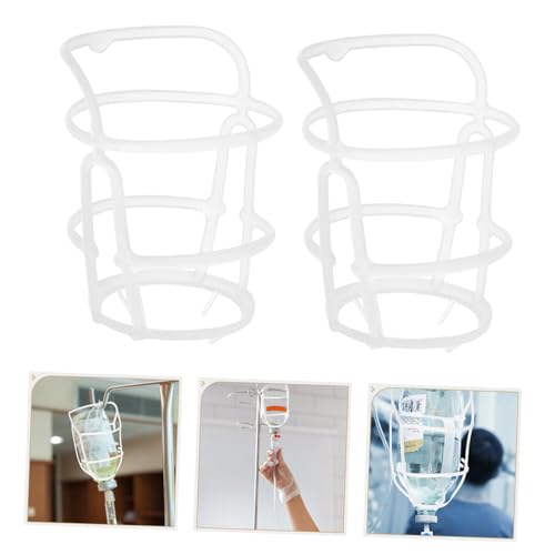 SOLUSTRE 1 Set of Infusion Net Bags, Salt Solution Bottle Net, Infusion Stand Accessories, Infusion Accessories for Clinics, Hospital Accessories, Portable Drip Rod Net, Plastic, White, Pack of 20