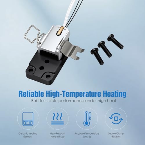 Heating Assembly Kit for Bambu Lab A1 / A1 Mini, Integrated Ceramic Heating Element with Heat-Resistant Hotend Base, Stable Heating Replacement – 3D Printer Accessories