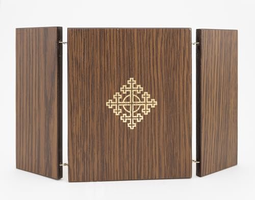 BlessedMart Orthodox Triptych Icon – Folding Wooden Byzantine Icon – Christian Religious Home Decor & Gift (Theotokos Extreme Humility) Theotokos Extreme Humility