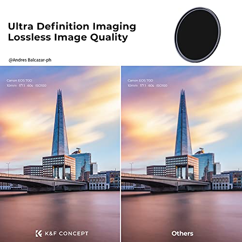 K&F CONCEPT 37mm ND1000 (10-Stop Fixed Neutral Density Filter) Lens Filter