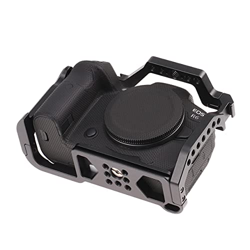 Hersmay R5 R6 Cage with Top Handle,Aluminium Alloy Camera Cage for Canon EOS R5 R6 Mirrorless Cameras, Vlogging Video Shooting Filmmaking Rig Stabilizer with 1/4" Mounting and 3/8" Arri Locating Hole für Canon EOS R5 R6