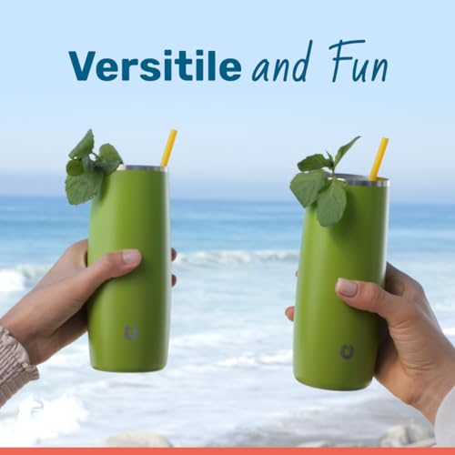 SNOWFOX Premium Vacuum Insulated Stainless Steel Cocktail Glass / Drink Tumbler, Set of 2, Drinks Stay Icy Cold, Thermal Highball Glasses, Elegant Home Entertaining, Classic Barware, 14.5 oz 14.5 Ounces