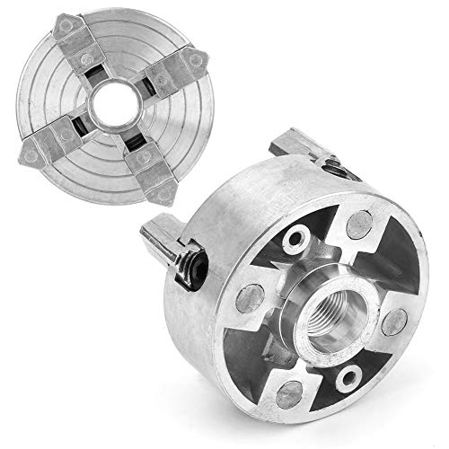 Z011A Zinc Alloy 4-Jaw Chuck Clamp Accessory for Mini Metal Lathe,with Large Clamping Range,Widely Used Wear-Resistant Compact Size Chuck