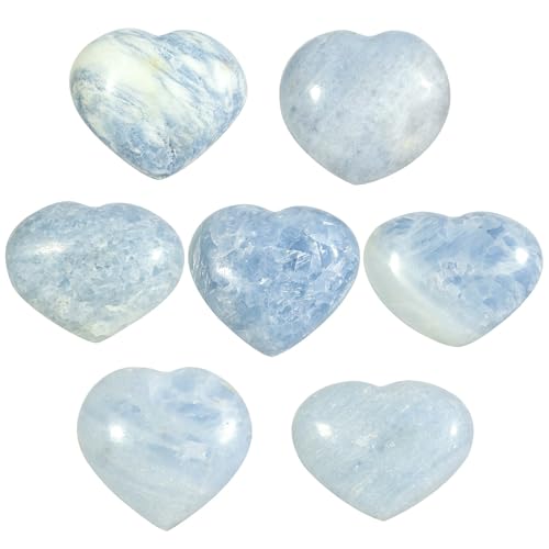 Natural Blue Celestite Crystal Heart Stone Celestite Stone Decor 3.98"-4.33"