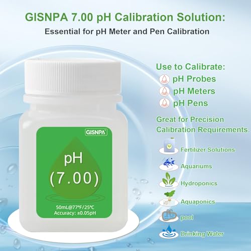 GISNPA pH calibration solution kit with pH 4.00, 7.00, 10.01 buffers and storage fluid bottles