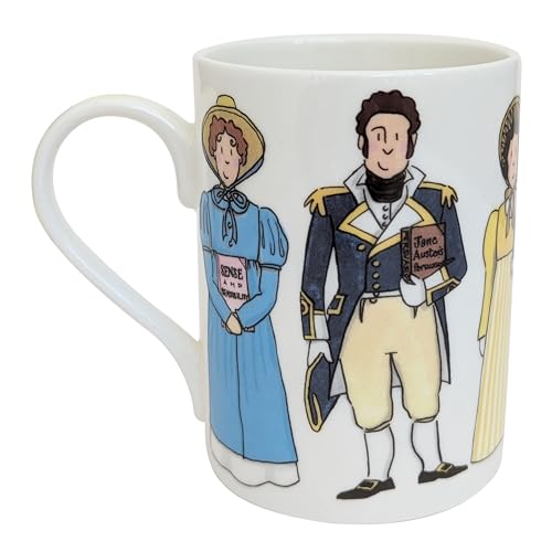 Alison Gardiner Fine Bone China Mug – Handcrafted in UK – 10.8oz British Heritage Collection – Literary Gift for History Lovers, Teachers & Librarians (Jane Austen) Jane Austen