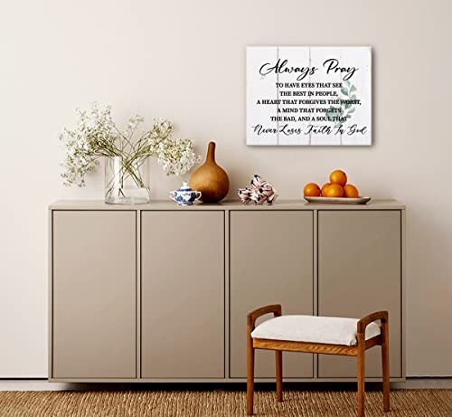 Always Pray to Have Eyes, Faith in God Canvas Wall Art Decor, Prints Poster for Home, Scripture Prayer Wall Decor, Christian Gift Size 12x16 Christian 12