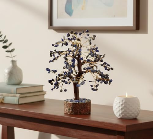 eSplanade Crystals Tree Healing Stones Seven Chakra Natural Healing Gemstone Bonsai Fortune Money Tree, Home Office Decor Spiritual Gift | Size 8-10 Inches
