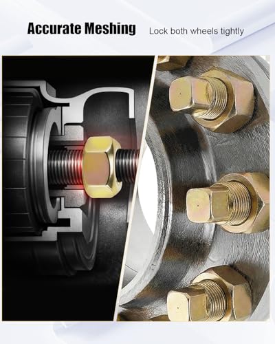 Wheel Outer Inner Cap Nut Set Fit for Stud Piloted Wheel Systems Cap Nut Inner +Outer