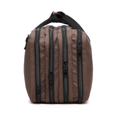 EVERPRIDE 4 Sections - Brown - Chef Knife Bag Holds 20 Knives 4 Storage Compartments,Professional Culinary Case with Shoulder Strap, Black, Laptop/Tablet Padded Slot - Knives Not Included