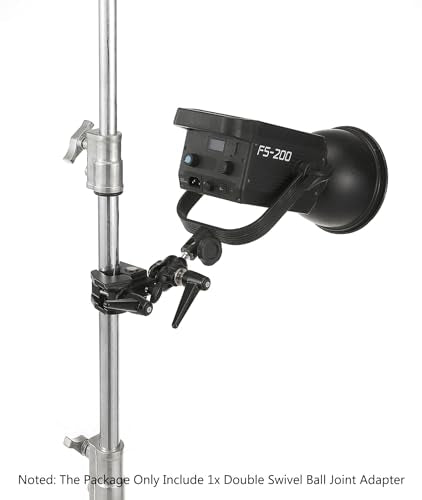 PHOCUS Light Stand Adapter Camera Mount Bracket, Double Swivel Ball Joint