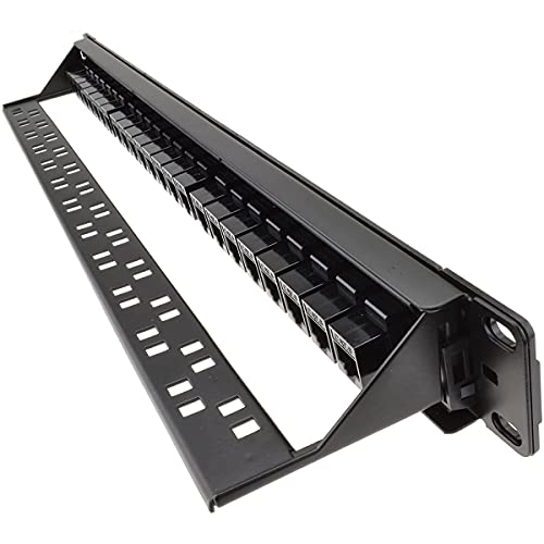 Network Patch Panel, 24 Port 1U Rack Mountable Cat6 Patch Panel Pro Rj45 110 Network Patch Panel, Cable Distinction, No Rust and Durable (Cat5 Rj45 Straight)