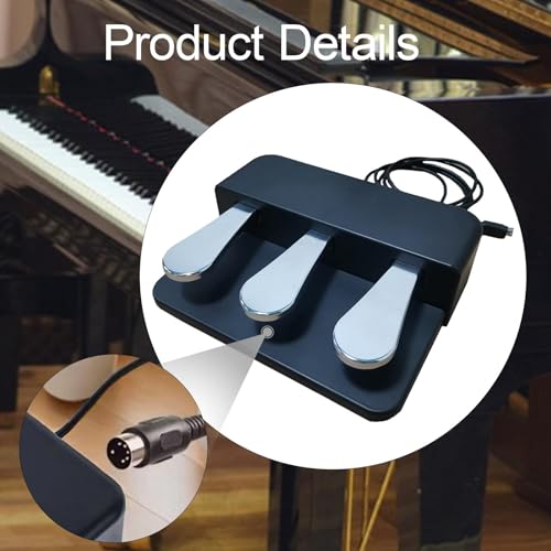 3 Pedal Board Soft Sostenuto Sustain Pedal Spare Part Portable Replacement for MIDI Controllers Digital Pianos Keyboards