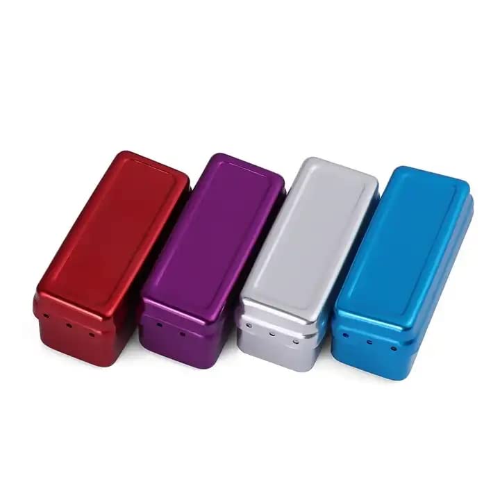 [Australia - AusPower] - 72 Holes Endo Files Aluminum Box Disinfection Sterilizing Storage Case Bur Holder Stand Organizer Box (Blue) Blue 