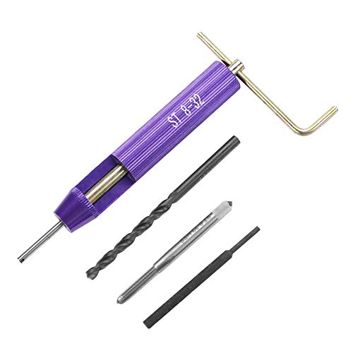 Ejoyous 50-piece stainless steel thread repair kit with 8-32UNC helical inserts, tap, drill bit, and installation tools