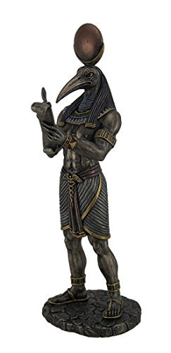 Veronese Design Thoth - Egyptian God of Knowledge Figurine - Hand-Painted Resin Statue, Ancient Egypt Deity Collectible, Bronze Finish