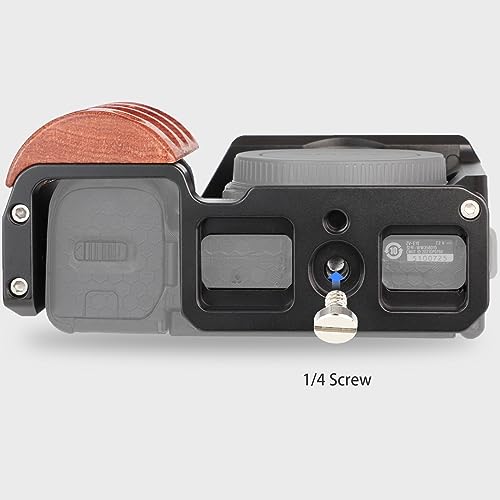 Leftfoto Upgrade Metal Cage with Wood Handle for Sony Alpha ZV-E10 Video Shooting Accessories, Cold Shoe Mic/Light Extension Video Cage Filming Vlog Camera Kit