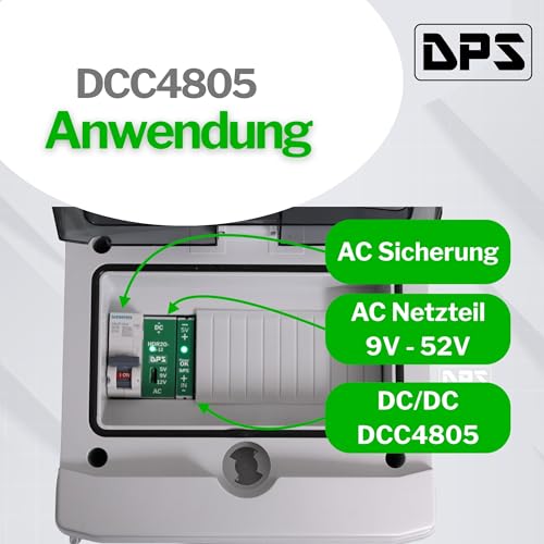 DPS - DCC4812 DC Converter 12 V out 1 A 48 Vin DIN Rail Ultra Thin 8.8 mm Buck Step Down 12V @1A