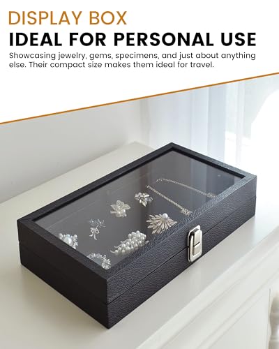 Novel Box Black Leatherette Jewelry Display Case 6X3.75X2 Inches Small: 6X3.75X2