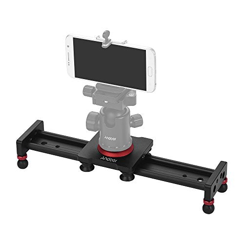 Andoer 30cm/12inch Aluminum Alloy Camera Track Slider Video Stabilizer Rail for DSLR Camera Camcorder DV Film Photography, Load up to 11Lbs
