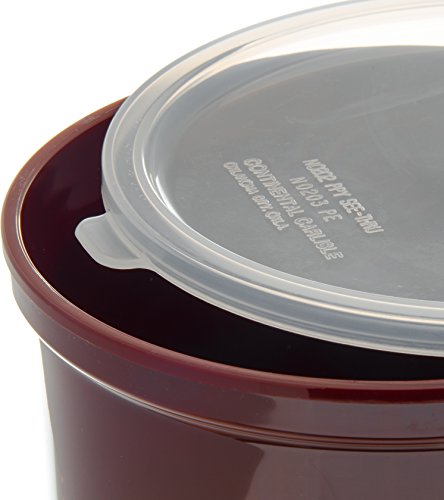 Carlisle FoodService Products Round Storage Container with Lid, 1.5 Quart Crock, Brown (Pack of 2) 1.5 Quarts (Pack of 2)