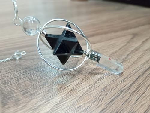 Jet Natural Black Tourmaline Spinning Pendulum for Dowsing, Reiki Healing, Chakra Balancing, Vastu, Energy Cleansing – Crystal Divination Tool for Accuracy & Protection