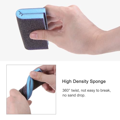 HARFINGTON 500-600 grit superfine sanding sponge blocks, brown foam pads for wood, metal, kitchen, and drywall