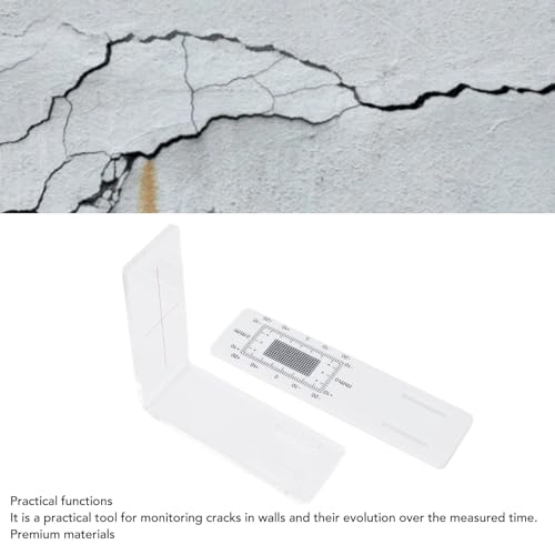 Crack Monitor, Precise ABS Acrylic Standard Crack Gauge Monitor, Multifunctional Portable Crack Monitor, Practical Measuring Tool for Corners