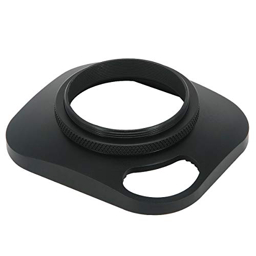 Haoge LH-B39P 39mm Square Metal Screw-in Lens Hood Hollow Out Designed with Cap for Leica Rangefinder Camera with 39mm E39 Filter Thread Lens Black