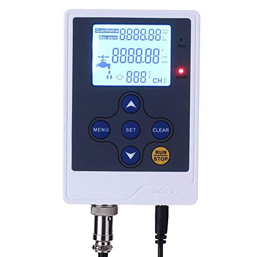 DIGITEN Water Flow Control LCD Display+G1 Water Flow Hall Effect Sensor Switch 1-60L/min+Solenoid Valve Normally Closed N/C+12V Power Adapter