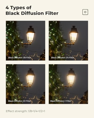 K&F CONCEPT 62mm Black Diffusion 1/4 Filter Mist Cinematic Effect Filter