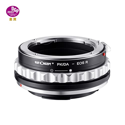 K&F Concept Lens Mount Adapter PK/DA-EOS R Manual Focus Compatible with Pentax K Mount (PK/DA) DSLR Lens to Canon EOS R Mount Camera Body