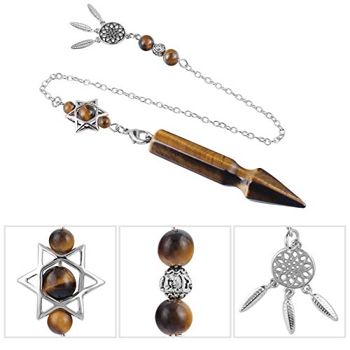 Rockcloud Arrow Crystal Stone Pendant Pendulum for Dowsing Divination Brown